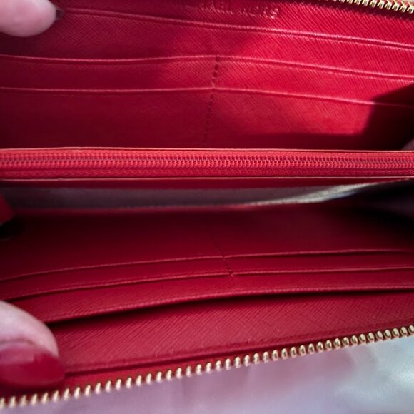 Rare Michael Kors Red Leather Handbag with matching wallet and a dust bag - Picture 12 of 16